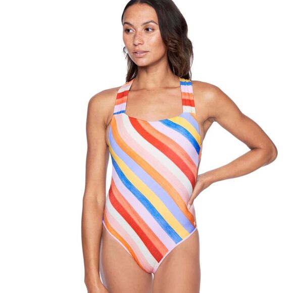 Hurley One Piece Swimsuit Multi Retro Block Size Small - Picture 1 of 8
